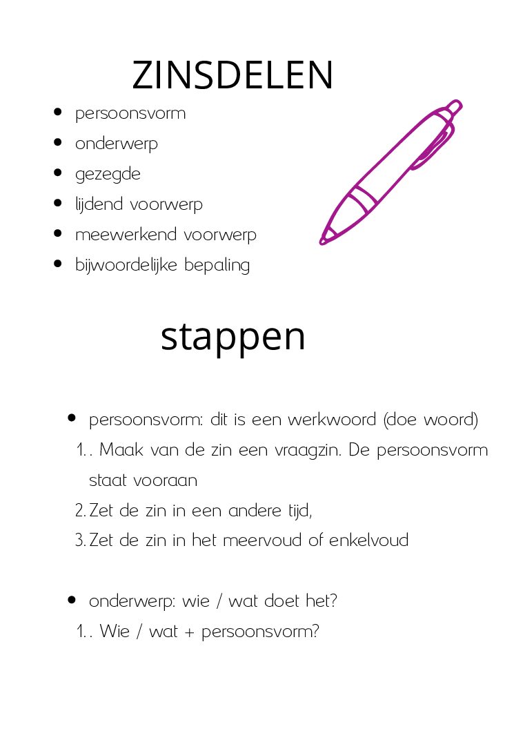 Woordsoorten en Zinsdelen